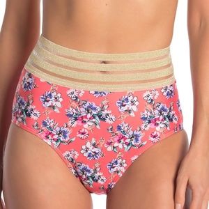 NEW!!! - Nicole Miller High Waisted Floral Bikini Bottom S